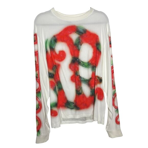 Casella Meyer Men's Long Sleeve White Shirt Red Design Size XL - Picture 2 of 10